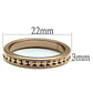 MA3W1139 - IP Rose Gold(Ion Plating) Brass Ring with AAA Grade CZ  in Metallic Light Gold