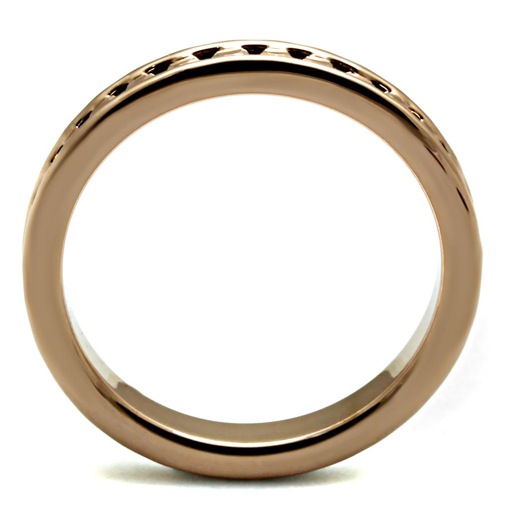 MA3W1139 - IP Rose Gold(Ion Plating) Brass Ring with AAA Grade CZ  in Metallic Light Gold