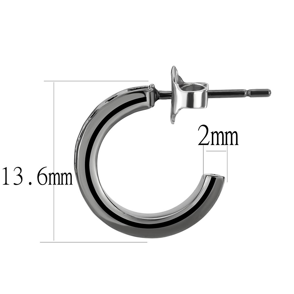 MA3W1141 - IP Light Black  (IP Gun) Brass Earrings with Top Grade Crystal  in Light Gray