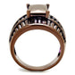MA3W1159 - IP Coffee light Brass Ring with AAA Grade CZ  in Light Coffee