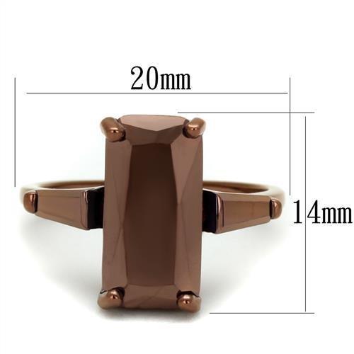 MA3W1160 - IP Coffee light Brass Ring with AAA Grade CZ  in Light Coffee