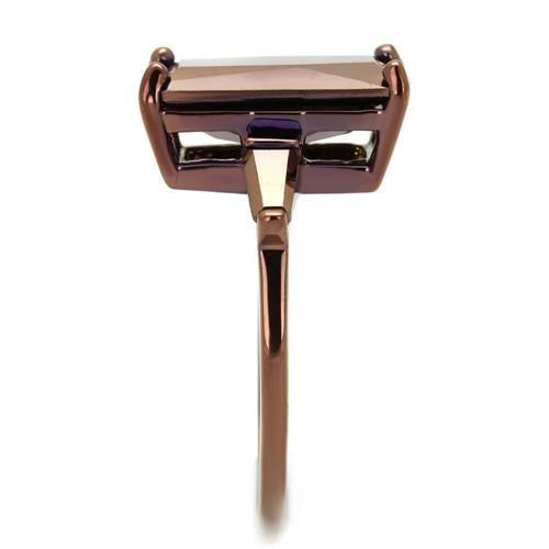 MA3W1160 - IP Coffee light Brass Ring with AAA Grade CZ  in Light Coffee