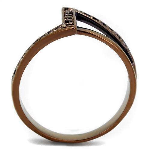 MA3W1162 - IP Coffee light Brass Ring with AAA Grade CZ  in Light Coffee