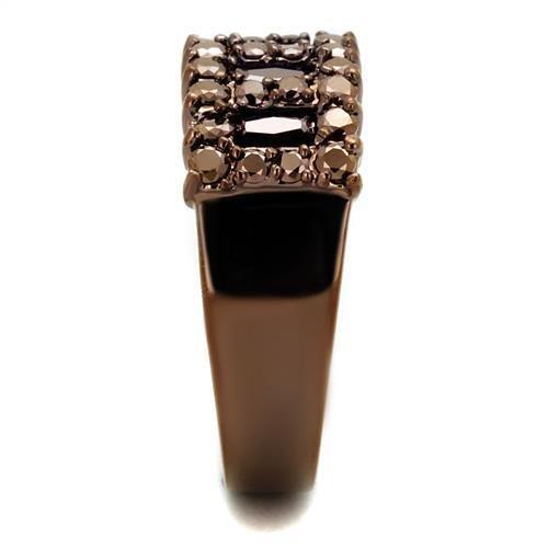 MA3W1163 - IP Coffee light Brass Ring with AAA Grade CZ  in Light Coffee