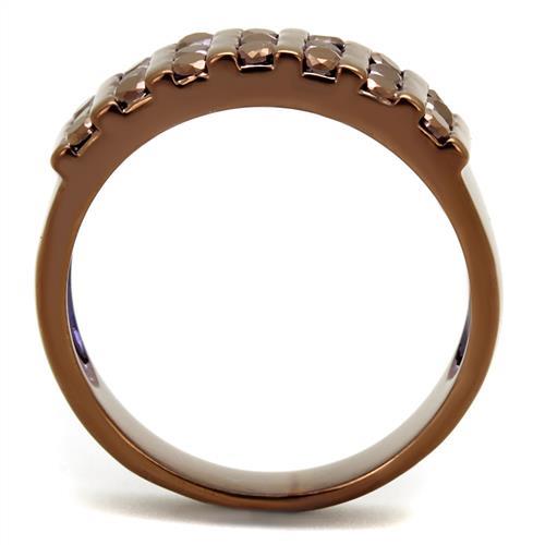 MA3W1164 - IP Coffee light Brass Ring with AAA Grade CZ  in Light Coffee
