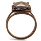 MA3W1165 - IP Coffee light Brass Ring with AAA Grade CZ  in Light Coffee