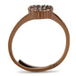 MA3W1166 - IP Coffee light Brass Ring with AAA Grade CZ  in Light Coffee
