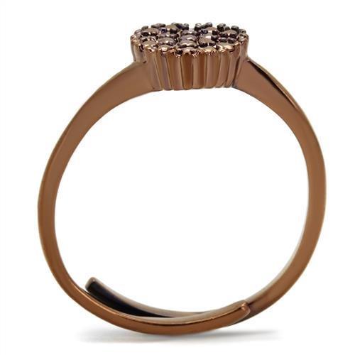 MA3W1166 - IP Coffee light Brass Ring with AAA Grade CZ  in Light Coffee