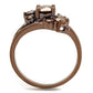 MA3W1168 - IP Coffee light Brass Ring with AAA Grade CZ  in Light Coffee