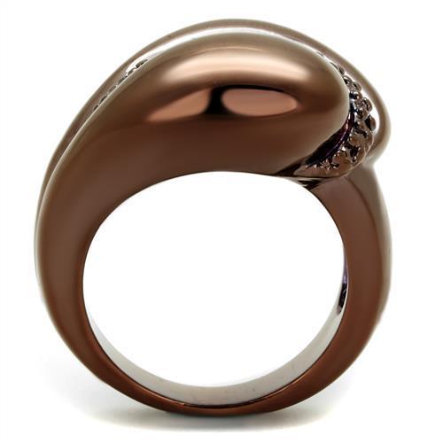 MA3W1170 - IP Coffee light Brass Ring with AAA Grade CZ  in Light Coffee