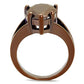 MA3W1174 - IP Coffee light Brass Ring with AAA Grade CZ  in Light Coffee