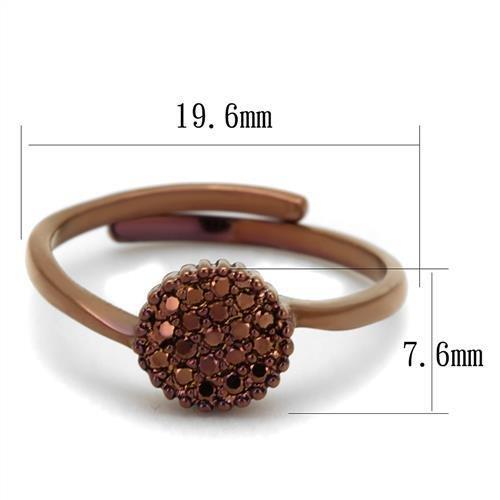 MA3W1177 - IP Coffee light Brass Ring with AAA Grade CZ  in Light Coffee