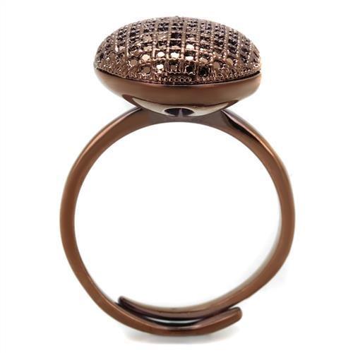 MA3W1178 - IP Coffee light Brass Ring with AAA Grade CZ  in Light Coffee