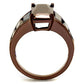 MA3W1184 - IP Coffee light Brass Ring with AAA Grade CZ  in Light Coffee