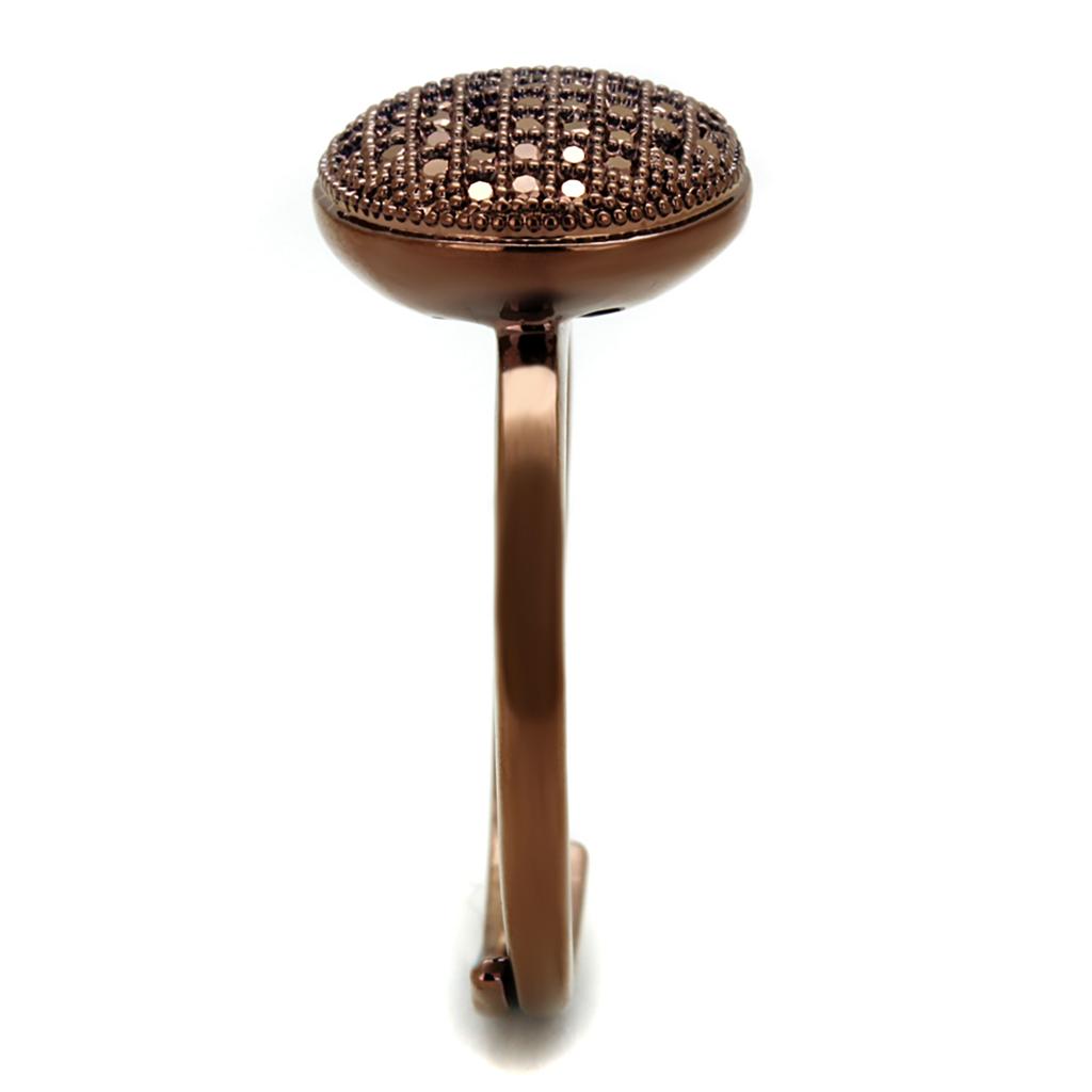 MA3W1187 - IP Coffee light Brass Ring with AAA Grade CZ  in Light Coffee