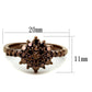MA3W1188 - IP Coffee light Brass Ring with AAA Grade CZ  in Light Coffee