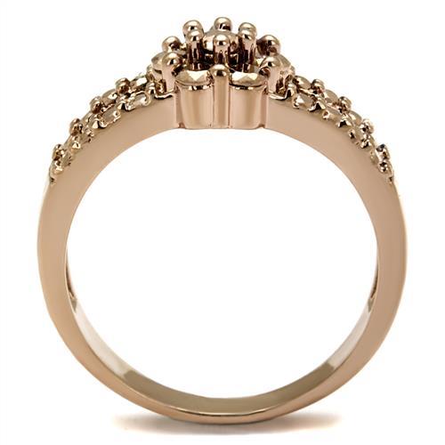 MA3W1192 - IP Rose Gold(Ion Plating) Brass Ring with AAA Grade CZ  in Metallic Light Gold