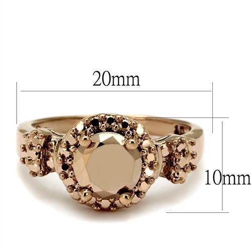 MA3W1193 - IP Rose Gold(Ion Plating) Brass Ring with AAA Grade CZ  in Metallic Light Gold