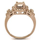 MA3W1193 - IP Rose Gold(Ion Plating) Brass Ring with AAA Grade CZ  in Metallic Light Gold