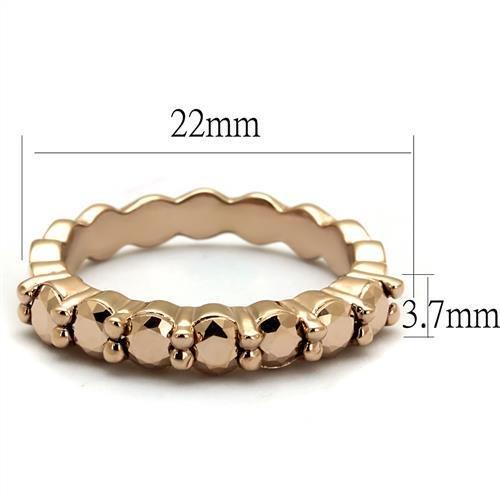 MA3W1195 - IP Rose Gold(Ion Plating) Brass Ring with AAA Grade CZ  in Metallic Light Gold