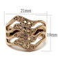 MA3W1196 - IP Rose Gold(Ion Plating) Brass Ring with AAA Grade CZ  in Metallic Light Gold