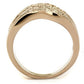 MA3W1196 - IP Rose Gold(Ion Plating) Brass Ring with AAA Grade CZ  in Metallic Light Gold