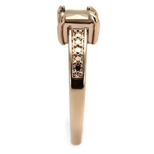 MA3W1197 - IP Rose Gold(Ion Plating) Brass Ring with AAA Grade CZ  in Metallic Light Gold