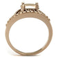 MA3W1198 - IP Rose Gold(Ion Plating) Brass Ring with AAA Grade CZ  in Metallic Light Gold