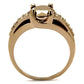 MA3W1199 - IP Rose Gold(Ion Plating) Brass Ring with AAA Grade CZ  in Metallic Light Gold