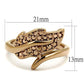 MA3W1200 - IP Rose Gold(Ion Plating) Brass Ring with AAA Grade CZ  in Metallic Light Gold