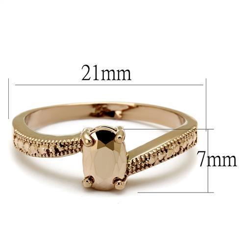 MA3W1201 - IP Rose Gold(Ion Plating) Brass Ring with AAA Grade CZ  in Metallic Light Gold