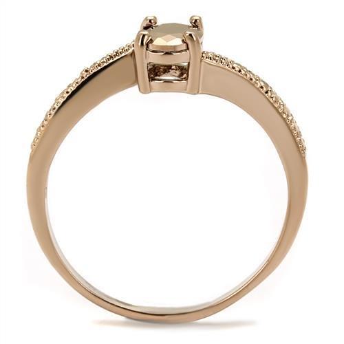 MA3W1201 - IP Rose Gold(Ion Plating) Brass Ring with AAA Grade CZ  in Metallic Light Gold