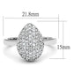 MA3W1211 - Rhodium Brass Ring with AAA Grade CZ  in Clear