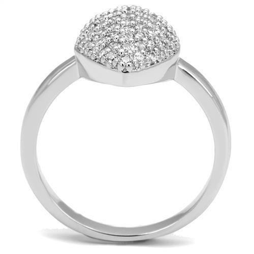 MA3W1211 - Rhodium Brass Ring with AAA Grade CZ  in Clear