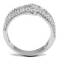 MA3W1214 - Rhodium Brass Ring with AAA Grade CZ  in Clear