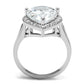 MA3W1215 - Rhodium Brass Ring with AAA Grade CZ  in Clear