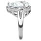 MA3W1215 - Rhodium Brass Ring with AAA Grade CZ  in Clear