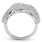 MA3W1218 - Rhodium Brass Ring with AAA Grade CZ  in Clear