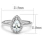 MA3W1219 - Rhodium Brass Ring with AAA Grade CZ  in Clear