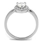 MA3W1219 - Rhodium Brass Ring with AAA Grade CZ  in Clear