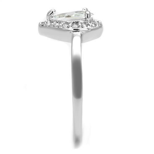 MA3W1219 - Rhodium Brass Ring with AAA Grade CZ  in Clear