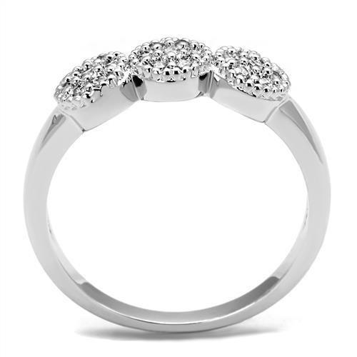 MA3W1220 - Rhodium Brass Ring with AAA Grade CZ  in Clear
