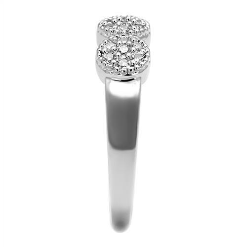 MA3W1220 - Rhodium Brass Ring with AAA Grade CZ  in Clear
