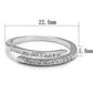 MA3W1222 - Rhodium Brass Ring with AAA Grade CZ  in Clear