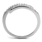 MA3W1222 - Rhodium Brass Ring with AAA Grade CZ  in Clear