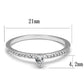 MA3W1224 - Rhodium Brass Ring with AAA Grade CZ  in Clear