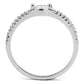 MA3W1225 - Rhodium Brass Ring with AAA Grade CZ  in Clear