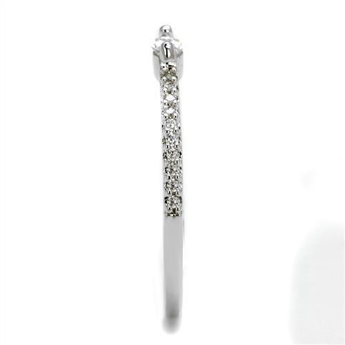 MA3W1225 - Rhodium Brass Ring with AAA Grade CZ  in Clear