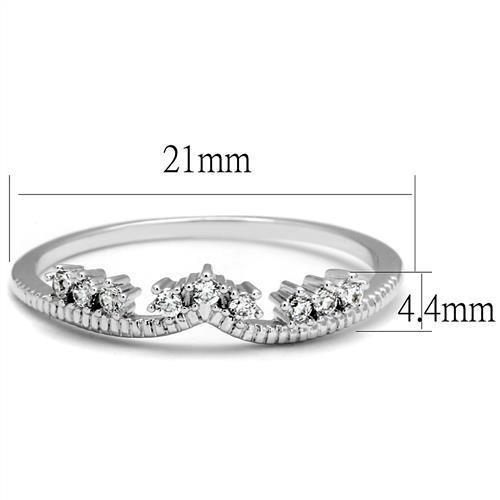 MA3W1226 - Rhodium Brass Ring with AAA Grade CZ  in Clear