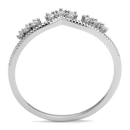 MA3W1226 - Rhodium Brass Ring with AAA Grade CZ  in Clear